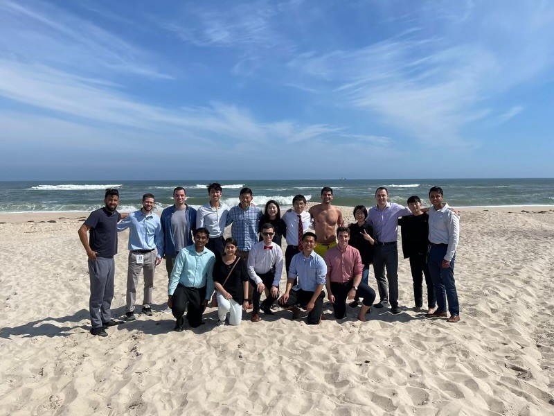 Group image of residents on beach
